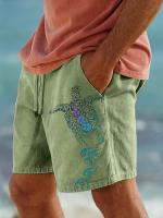 Pantalones cortos de natación Turtle para hombre, perfectos para practicar surf y entrenamientos de verano, con cordón y cintura elástica para mayor comodidad. - details 0