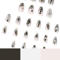 Kit de pegamento largo para uñas, cubierta completa, elegante, negra, para decoración de dedos, DIY, para el hogar - details 1
