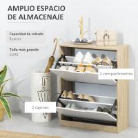 Mueble Zapatero Moderno de 2 Cajones Ajustables Estilo Armario para 8 Pares de Zapatos - details 11