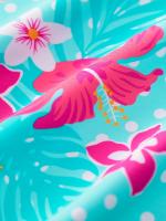 Conjunto De Baño De Dos Piezas Para Niñas Con Estampado De Flores, Top De Manga Corta Y Pantalones Cortos Deportivos Para La Playa O La Piscina - details 3