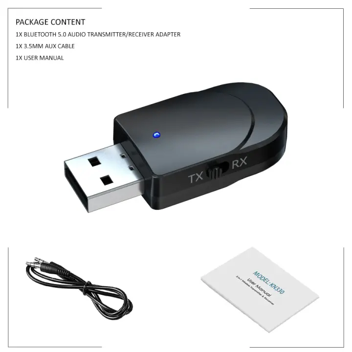 Adaptador de Audio 3 en 1 con Bluetooth, receptor USB, transmisor de 3,5mm, conector auxiliar, Dongle para TV, PC, coche, música, reproductor de CD MP3, altavoz - 1