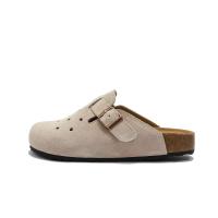 Bloque de madera para mujer, piel de vacuno, mula, cama de suela suave y gruesa, sandalias de exterior, zapatillas de mujer - details 5