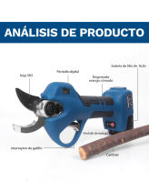 Pantalla LED de 28mm para poda de árboles frutales, cortador de poda eléctrico de mano, sin cable, con batería de litio - details 7