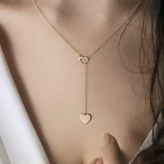 Colgante de corazón de melocotón para mujer, collar en forma de Y, gran moda Popular, nuevo, Europa Y Estados Unidos, venta al por mayor - 1