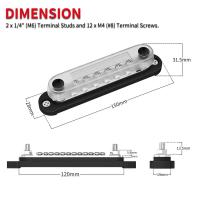 Barra negativa para coche, Terminal 150A, bloque de distribución de energía de 12V, Bus Terminal M8 para barco automotriz - details 2