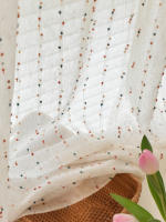 Cortinas De Lino Con Puntos Arco Iris Para Habitación Infantil Estilo Francés Retro Japonés Poliéster Gauze Doble Capa Translúcida Decorativas - details 7
