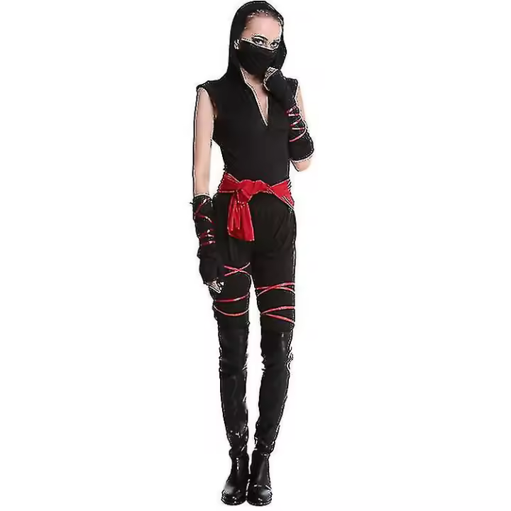 Disfraz de Ninja para mujer, Cosplay de Samurai para Halloween, uniforme de juego de escenario, u - 1