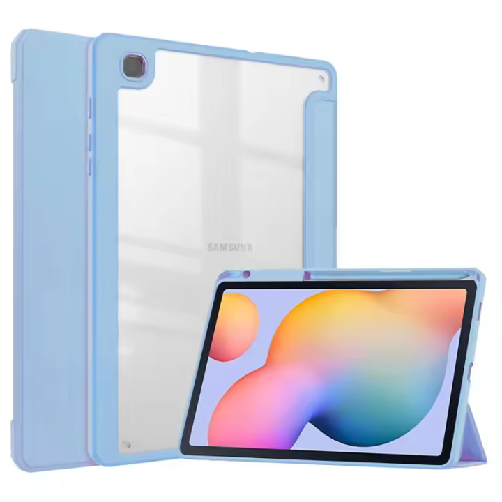 Funda de cuero para tableta Samsung Galaxy Tab S6 Lite 10,4 2020/2022, cubierta protectora ultrafina de tres pliegues para Tab S7/S8 de 11 pulgadas - 1