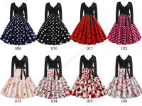 Women plaid print long sleeve vintage a line party dress v neck - details 2