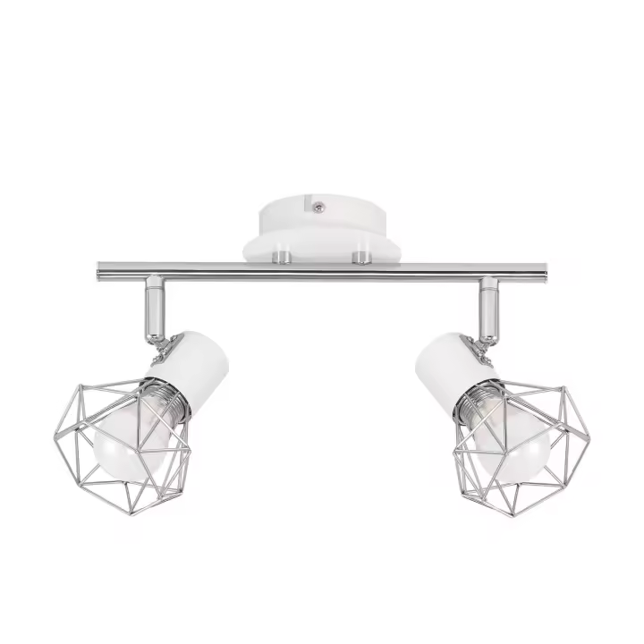 CBJKTX 2 Piezas Focos de Techo Giratorios para Interiores E14 de Metal Blanco Industrial 350 °   Ajustable para guardarropa de oficina, pasillo, baño - 1