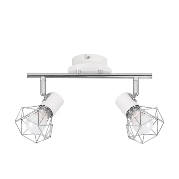 CBJKTX 2 Piezas Focos de Techo Giratorios para Interiores E14 de Metal Blanco Industrial 350 °   Ajustable para guardarropa de oficina, pasillo, baño - 1