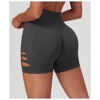 Shorts de yoga de cintura alta sin costuras con efecto levanta glúteos de secado rápido para mujer - details 6