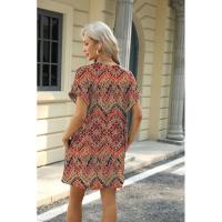 BUNO-2025 Camiseta holgada de manga corta para mujer, vestidos estampados con bolsillos y cuello redondo - details 50