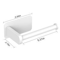 Soporte de papel higiénico autoadhesivo para cocina, portarrollos adhesivo sin perforación para baño, palo en la pared, acero inoxidable cepillado (blanco) - details 3