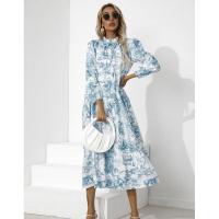 Vestidos elegantes y bonitos estampados para mujer, vestido suelto de manga larga con cuello redondo, nueva promoción - details 12