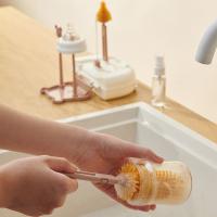 Juego de cepillos de limpieza de biberones multifuncional, oso 8 en 1, cepillo para lavar vasos de vidrio, escurridor de almacenamiento, Kit de cepillo para biberones de León - details 10