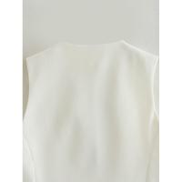 BUNO-Chaleco sin mangas para mujer, chalecos elegantes con cuello en V y una sola botonadura, Tops blancos elegantes - details 20