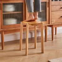 Juego de 4 Taburetes Redondos de Madera Taburetes de Bar Silla Apilable Mini Taburete - details 5