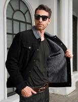 Chaqueta de pana forrada de Sherpa para hombre, chaquetas de camionero, cuello vuelto de algodón, abrigo informal cálido, invierno - details 5
