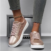 Zapatos deportivos planos informales para mujer, zapatillas deportivas con cordones a la moda para mujer - details 5