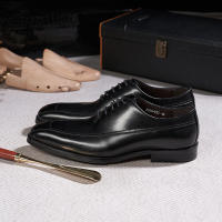 Zapatos Oxford de negocios casuales de alta gama para hombre, de cuero vacuno de primera capa. - details 1
