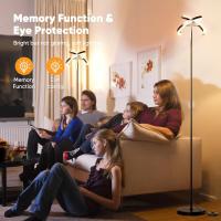 Lámpara de Pie LED Regulable, Lampara de Pie Salon con Distancia & Táctil, 4 Temperaturas de Color, 1300LM, Lámpara de Lectura Moderna para Salón, Dormitorio y Oficina, 20W, Negra - details 25