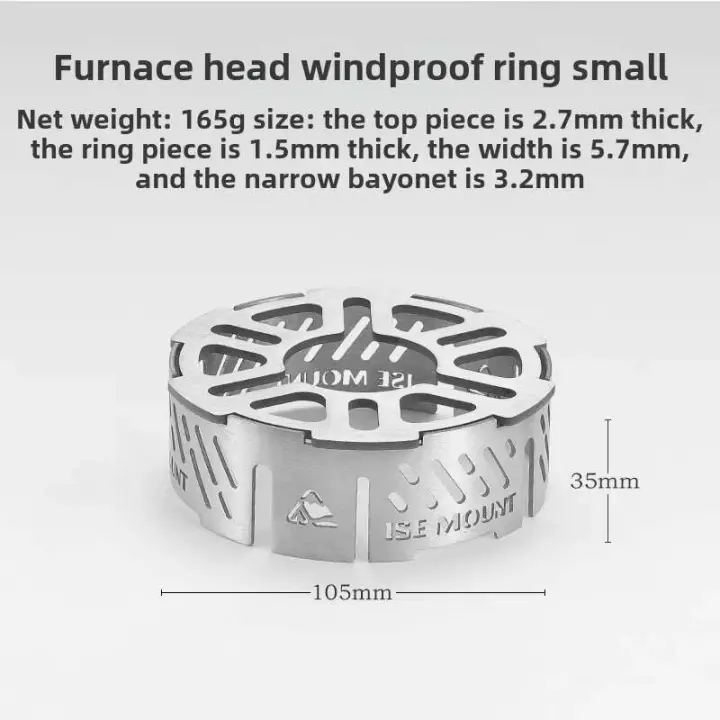 Estufa de Camping Mini a Prueba de Viento Anillo de Acero Inoxidable para Picnics al Aire Libre - 1