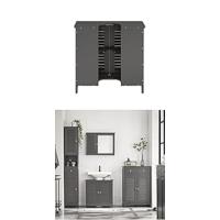 Mueble para Debajo del Lavabo Armario de Baño de Suelo con 1 Estante y 2 Puertas 60 x 30 x 60 cm BZR18-II-W ES - details 21