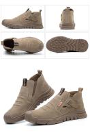 Zapatos de trabajo de seguridad de gamuza de vaca de cuero genuino para hombres, zapatos de soldadura antiestáticos con cabeza compuesta, botas indestructibles - details 9