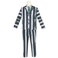 Disfraz de la película escarabajo para hombre, traje a rayas blancas y negras, 4 piezas - details 2
