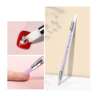 Pluma de Arte de Uñas de Acrílico de Doble Punta Herramienta de Manicura de Salón en Casa con Rhinestone de Silicona - details 7