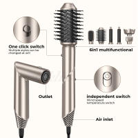 Nuevo peine de aire caliente multifuncional seis en uno secador de pelo plegable rizador peine de peinado automático peine de pelo liso - details 1
