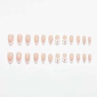 Conjunto Completo de 24 Piezas de Arte de Ballet en Uñas Diseños de Perlas Blancas y Lazos de Almendra Ideal para Bailarinas Francesas - details 1