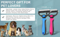 Cepillo para gatos y perros para desprendimiento, cepillo para el cuidado de mascotas, cepillo para deslanar, herramienta para deslanar perros para mascotas de pelo largo y enredado, peine para deslanar seguro y eficaz para perros y gatos, grande - details 3