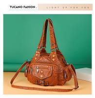 Nuevos bolsos de mujer retro europeos y americanos bolso de moda de un solo hombro oblicuo span bolso de cuero suave lavado - details 6