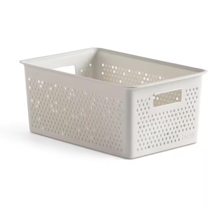 Tatay Caja Organizadora Rectangular 4L Bohol, de Polipropileno, Libre de BPA, Plástico 100% Reciclado. Blanco. Medidas 17 x 27 x 11,5 cm, almacenaje, ropa, accesorios, complementos, papelería, escritorio, baño, productos, hogar, oficina, escolar, caja - 1