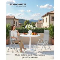 Sillas Plegables de Jardín, Juego de 4, Silla de Exterior con Marco de Metal, Respaldo Reclinable en 8 Ángulos, Carga de 150 kg, Gris GCB30GY - details 15