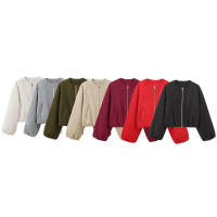 BUNO-Chaquetas Bomber rojas con cremallera para mujer, chaquetas recortadas suaves, chaqueta deportiva de manga larga para mujer, novedad en prendas de vestir exteriores 2025 - details 7