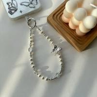 Abalorio para teléfono, cordón plateado galvanizado, luz de lujo, antipérdida, lazo de amor, colgante para teléfono, cordón para teléfono móvil con cuentas Ins - details 4