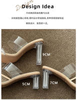 Sandalias de Cristal para Mujer Tacón Grueso, Estilo Redondo, Alta Comodidad, Desgaste Fácil - details 2