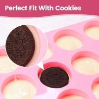 Molde de galleta Oreo de silicona circular antiadherente de 12 cavidades para mini pasteles de caramelo de chocolate y cubos de gelatina - details 3