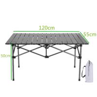 Mesa plegable de exterior con bolsillo de malla, mesa metálica portátil para viajar, adecuada para camping, pesca, etc. - details 16