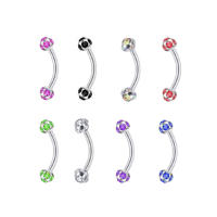 Piercing de acero 316L para ceja, 10 piezas, 1,2x10MM, para tabique, clavícula, cartílago, hélice, anillo de Aro cautivo - details 0