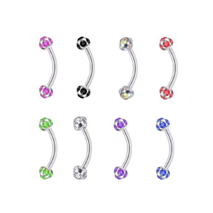 Piercing de acero 316L para ceja, 10 piezas, 1,2x10MM, para tabique, clavícula, cartílago, hélice, anillo de Aro cautivo - 1
