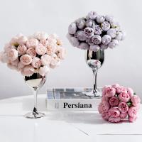 Flores Artificiales de Peonía 27 Cabezas para Decoración de Búzco de Boda y Fiesta - details 0