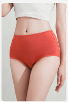 4 piezas Bragas de algodón de talla grande para mujer, ropa interior transpirable de cintura alta, moldeador de cuerpo, lencería sólida - details 8
