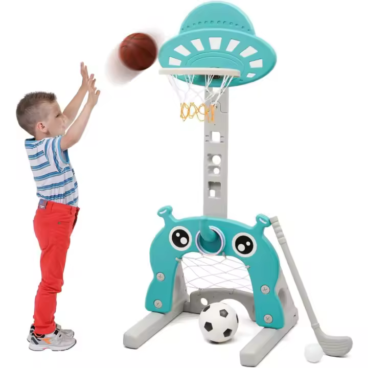 Juego de Canastas 4 en 1 para Niños Deportes de Baloncesto, Fútbol, Lanzamiento de Anillo, Golf - 1