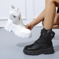 Botas martin mujer Otoño Invierno moda zapatos planos con cordones botas negras Mujer - details 5