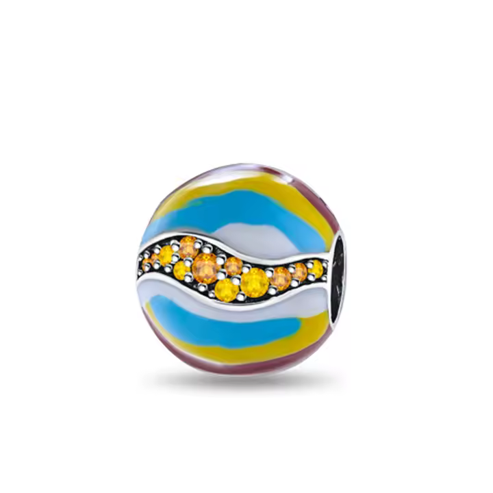 Cuentas de circón con globos coloridos y creativos de Plata de Ley 925 compatibles con pulsera Original Pandora, abalorios, regalo de joyería para mujer - 1