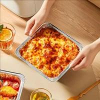 Bandeja de papel de aluminio para alimentos, caja de papel de aluminio antiadherente reutilizable para horno, herramientas para hornear barbacoa, bandeja para freidora de aire resistente al aceite, 6/7/8 pulgadas, 10 Uds. - details 17